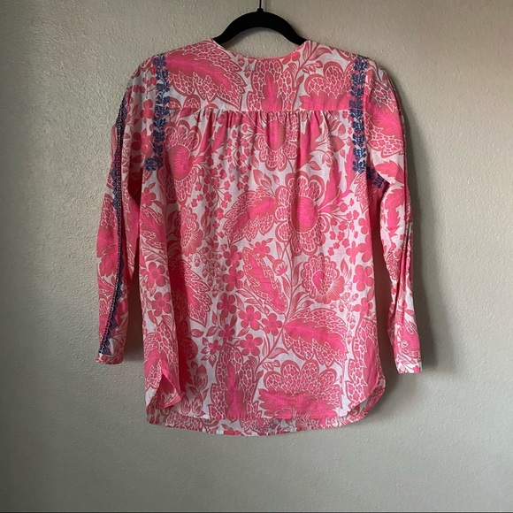 J Crew Pink Floral Embroidered Tunic 4 - Picture 5 of 5